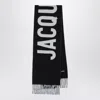 Jacquemus Brushed Finish Fringe Detailing Wraparound Scarf In Black