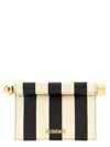 Jacquemus Striped Patchwork Raffia Fold-over Clutch In Neutral