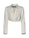 Jacquemus La Veste Bahia Cropped Blazer In Beige