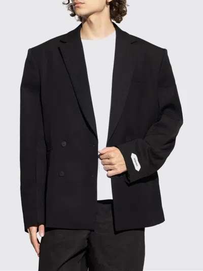 Jacquemus Fernando Double-breasted Padded-shoulder Blazer In Black