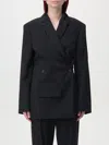 Jacquemus Tailored Double-breasted Blazer With Structured Shoulders In Schwarz