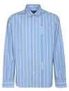 Jacquemus Boulanger Striped Long-sleeved Shirt In Blue