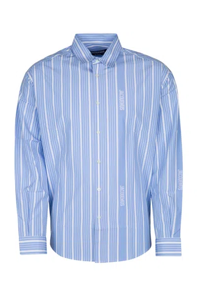Jacquemus Blue Classic Poplin Shirt In Light Blue