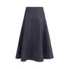 Jacquemus Women Denim Midi Skirt In Blue