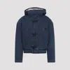 Jacquemus Blue De-nimes Duffle Cotton Jacket In Animal Print