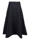 Jacquemus The Triangle De Nimes Flared Denim Skirt In Blue