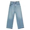 Jacquemus Wide Leg Denim Jeans With Belt Loops In Blue