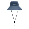 Jacquemus Wide Brim Hat With Button And Eyelet In Blue