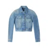 Jacquemus La Veste De-nimes Ovalo Puffer Jackets Light Blue In Blue