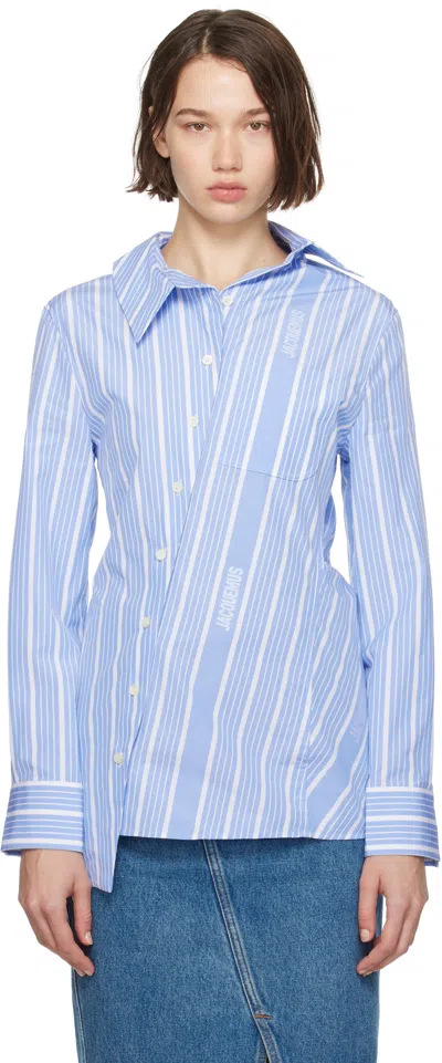 Jacquemus Woman Shirt Azure Size 8 Cotton In Blue