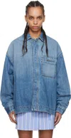 Jacquemus Blue La Casa 'the De-nîmes' Denim Shirt In 33c Blue/tabac