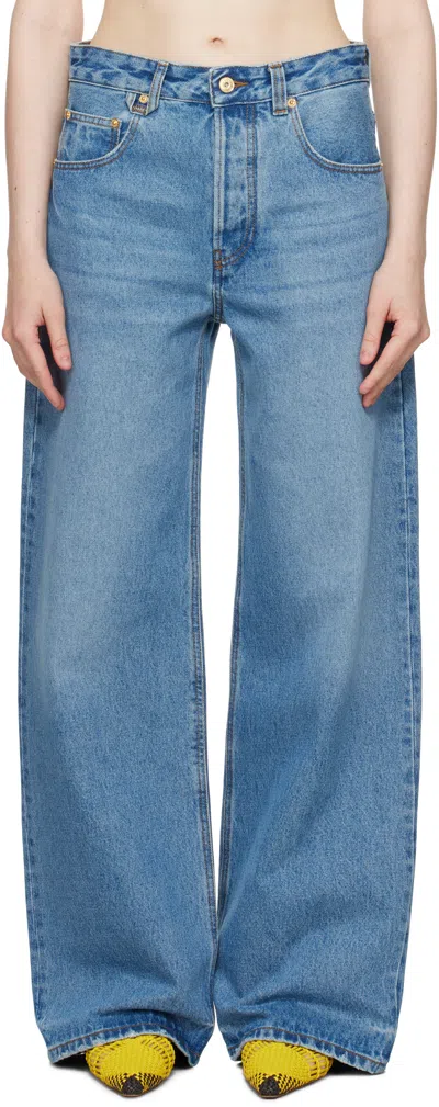 Jacquemus Blue La Croisière 'the Wide De-nîmes' Jeans