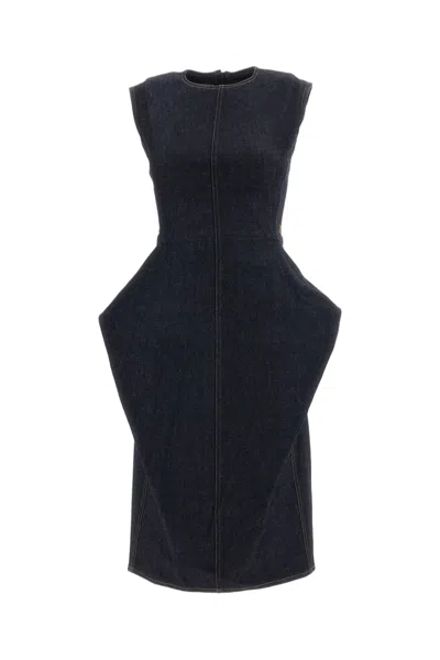 Jacquemus Blue La Robe Cubisto De-nimes Stretch Cotton Denim Mini Dress