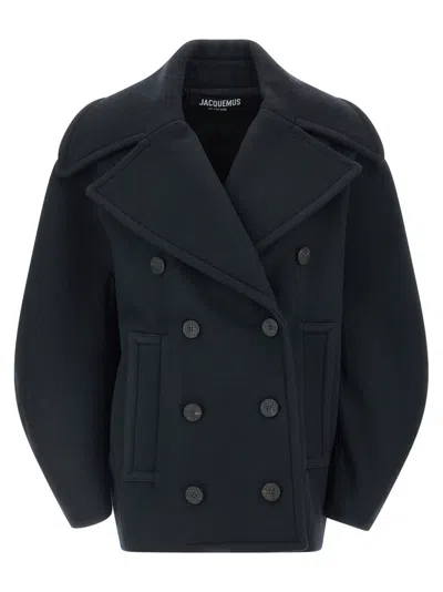 Jacquemus Blue Le Caban Ovalo Coat