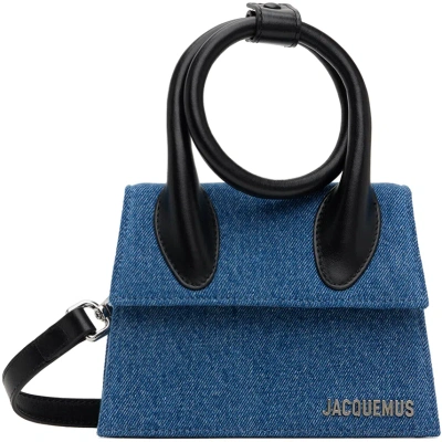 Jacquemus Blue 'le Chiquito Nœud' Denim Bag In 330 Blue