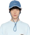 JACQUEMUS BLUE LE CHOUCHOU 'LA CASQUETTE ARTICHAUT' DENIM CAP