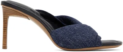 Jacquemus Les Mules Bagnu Twisted Denim Sandals In Blue