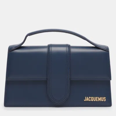 Pre-owned Jacquemus Blue Leather Le Grand Bambino Top Handle Bag