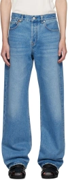 Jacquemus Denim Trousers Featuring Belt Loops In 33c Blue/tabac