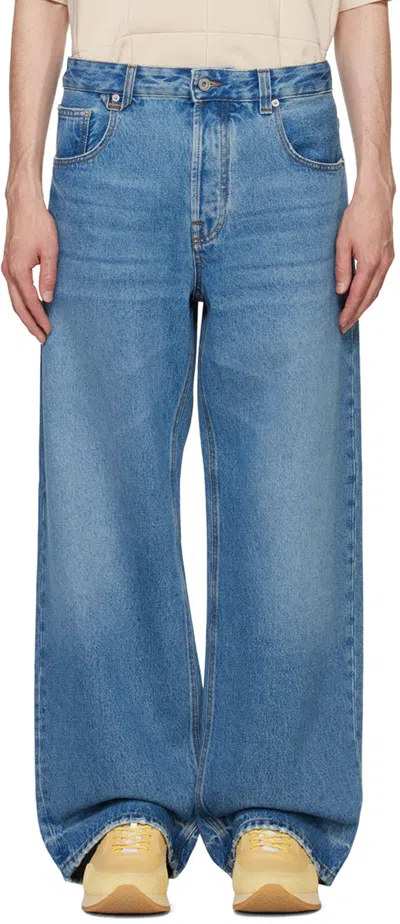 Jacquemus Le De-nime Droit Jeans Multicolor In Blue