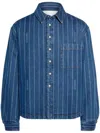 Jacquemus La Chemise Boulanger Blue Stripe Cotton Shirt In Blue