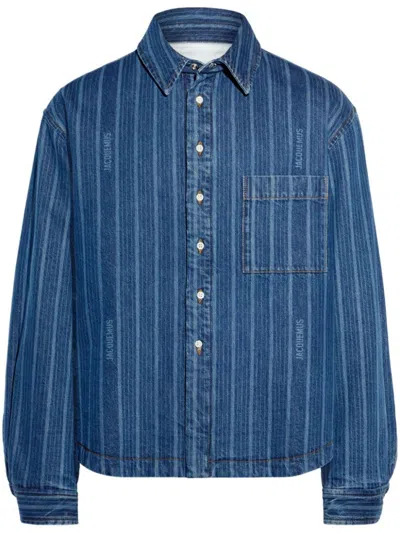 JACQUEMUS BLUE LOGO PRINT SHIRT