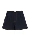 Jacquemus Amelo De-nîmes Blue Cotton Cashmere Shorts In Blue