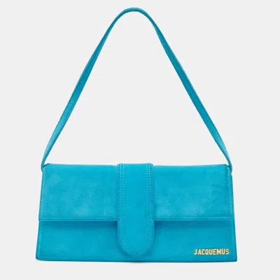 Pre-owned Jacquemus Blue Suede Le Bambino Long Shoulder Bag