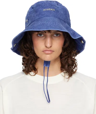 Jacquemus Blue 'the De-nîmes Denim' Bucket Hat In Orange