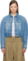 Jacquemus Blue 'the Ovalo De-nîmes' Denim Jacket In Blue