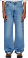 Jacquemus Denim Trousers Featuring Belt Loops In 33c Blue/tabac