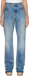 Jacquemus Blue 'the Straight De-nîmes' Jeans In 33c Blue/tabac 2
