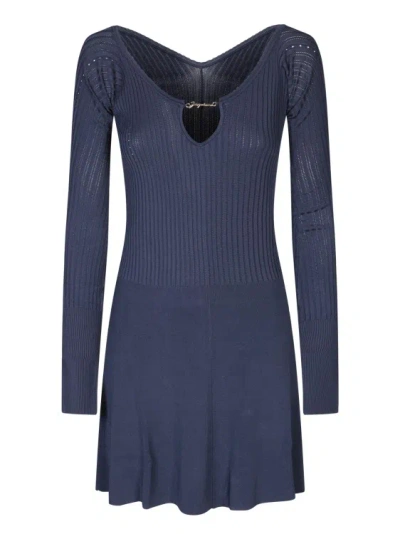 JACQUEMUS BLUE VISCOSE DRESS