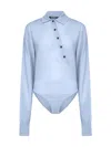 Jacquemus Blue Wool Tordu Bodysuit In Blue