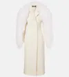 Jacquemus Boa Shearling-trimmed Virgin Wool Coat In White