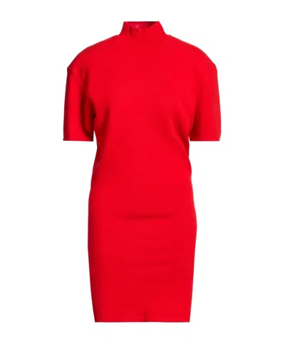 Jacquemus Bodycon Knit Dress In Red
