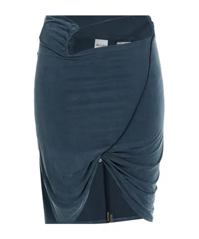 Jacquemus Bodycon Pencil Skirt In Blue