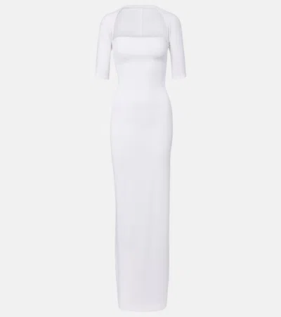 Jacquemus Bolero Jersey Gown In White
