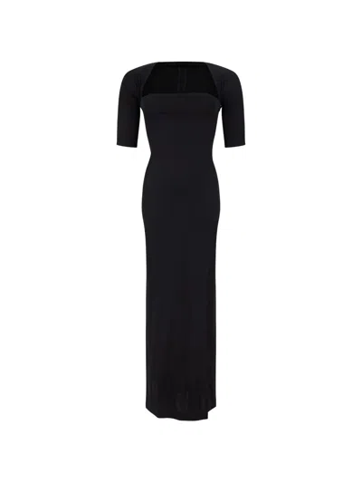 Jacquemus Bolero Short-sleeve Maxi Dress In Black