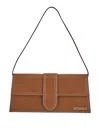 Jacquemus Long Leather Shoulder Bag With Rectangular Shape In Brown