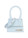 JACQUEMUS LEATHER BAG WITH LOGO AND REINFORCED HANDLES
