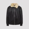 Jacquemus Bomber Jacket With Shearling Collar And Pockets In Black
