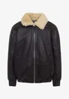 Jacquemus Bomber Jacket With Shearling Collar And Pockets In Brown