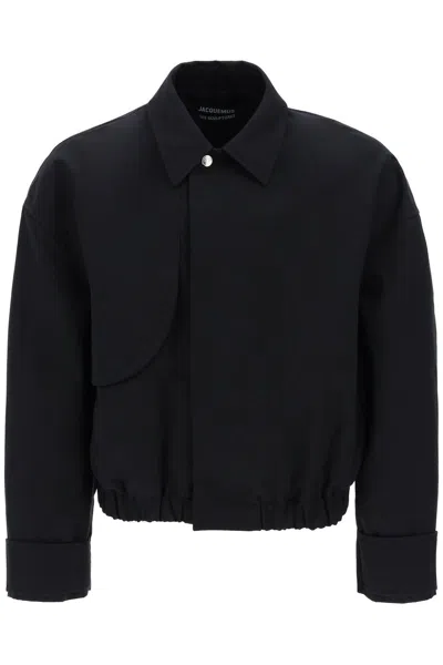 Jacquemus Bomber Jacket With Salt In Black