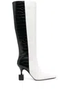 Jacquemus Kiss Block Heel Knee Boots In White