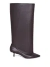 Jacquemus Brown Smooth Leather Wide The High Tourni Boots In Brown