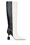 Jacquemus Kiss Block Heel Knee Boots In White