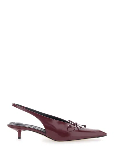 JACQUEMUS BORDEAUX PUMPS WITH POINTED TOE DESIGN IN LEATHER WOMAN