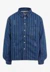 Jacquemus La Chemise Boulanger Blue Stripe Cotton Shirt In Blue