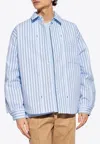 Jacquemus Boulanger Striped Long-sleeved Shirt In Blue
